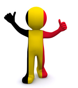 Hypervsn Belgie. 3d character met vlag belgie