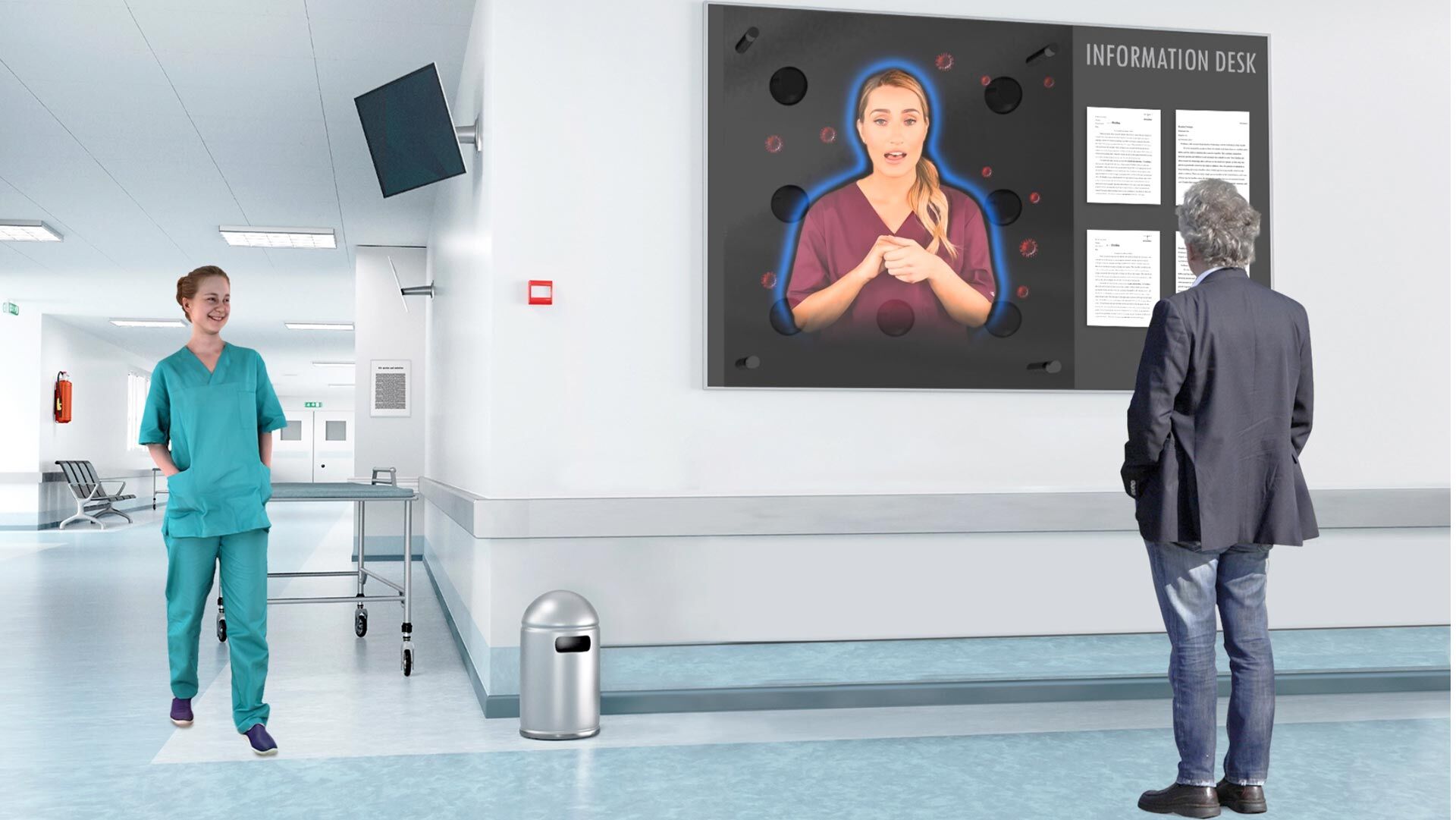 zorginnovatie. Beeld toont dokter in een 3d animatie die meer uitleg geeft aan de patiënt