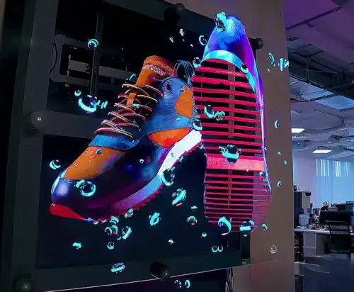 illustratie toont een paar sportschoenen dat in de lucht draait.