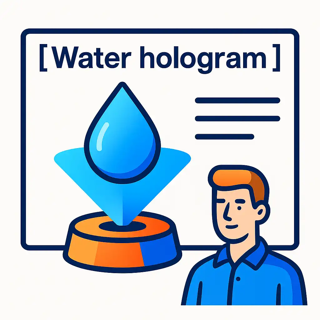 water hologram(waterzuil) illustratie begrippen Hyperfocus