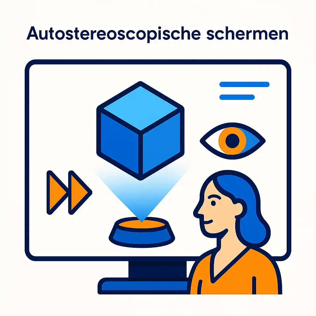 Autostereoscopische schermen illustratie begrippen Hyperfocus