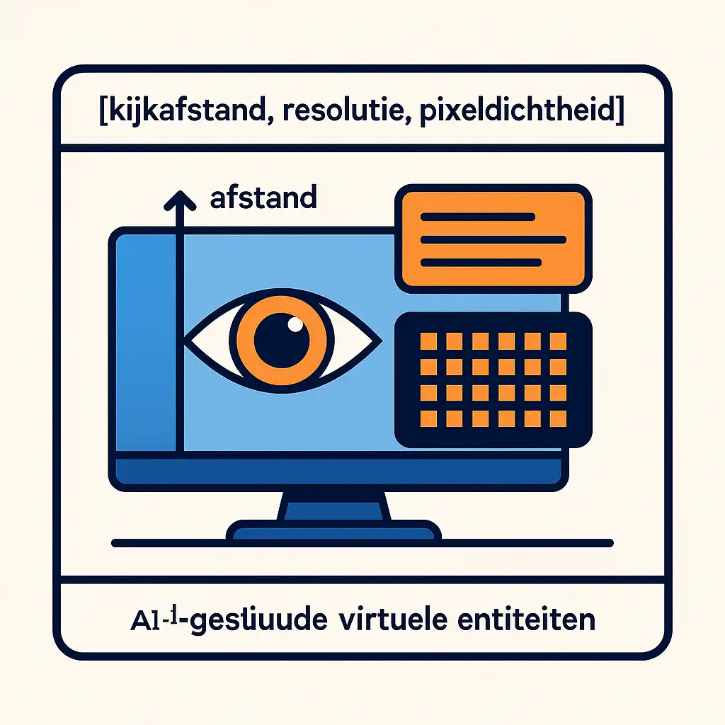 De relatie tussen kijkafstand, resolutie en pixelafstand illustratie begrippen Hyperfocus